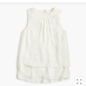 NWT j crew Rachel Hana top in poly.  Size 2. Ivory